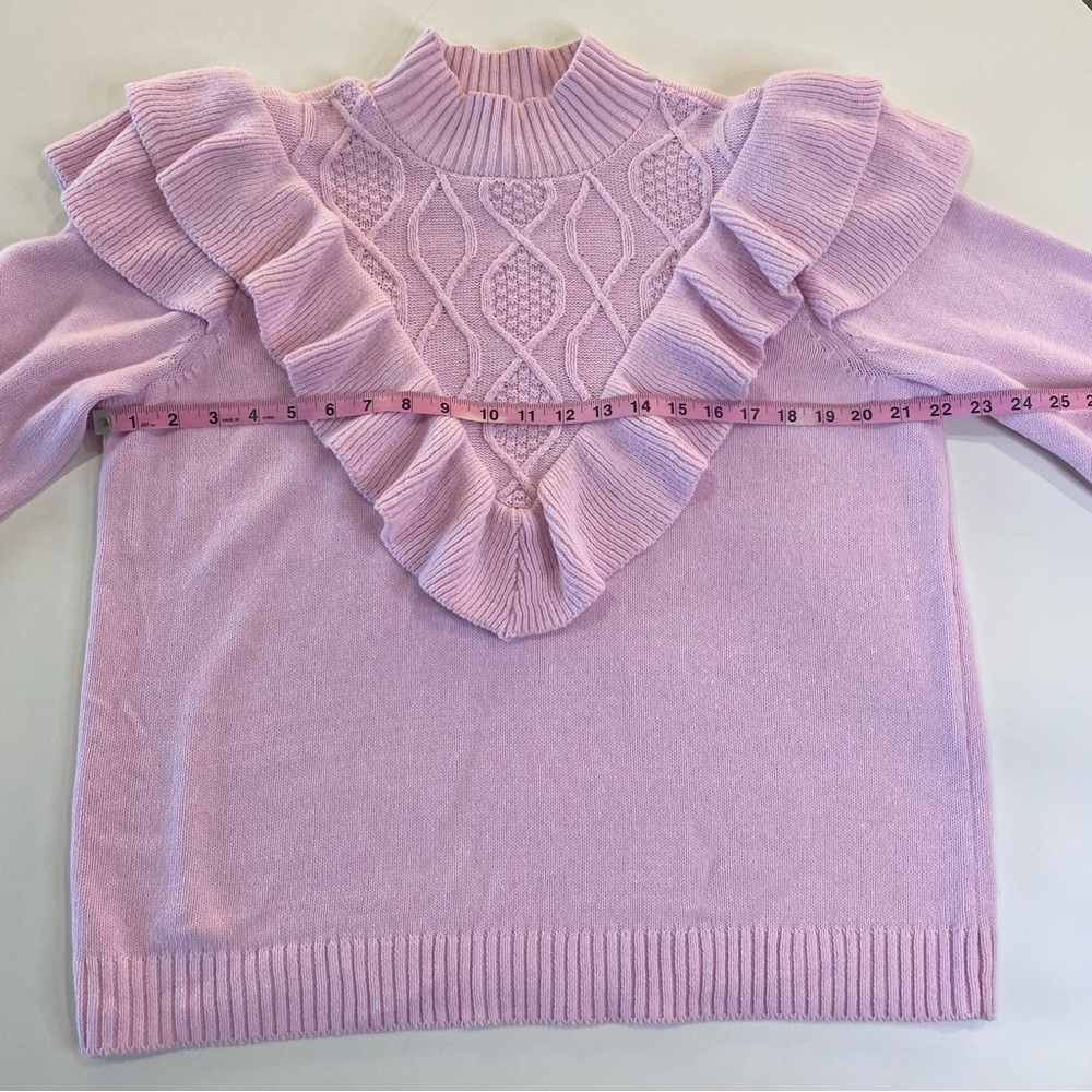 Eloquii Sweater Pink Ruffles - Picture 9 of 12